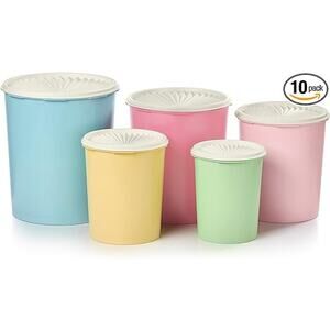 Tupperware Heritage Collection 10 Piece Nested Canister Set in Vintage Colors